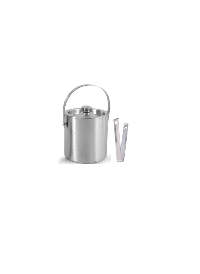 FINALITY finality Stainless Steel Double Walled Insulated Ice Bucket with Lid with Tong Bar Accessories 1 Litre  - Image 1
