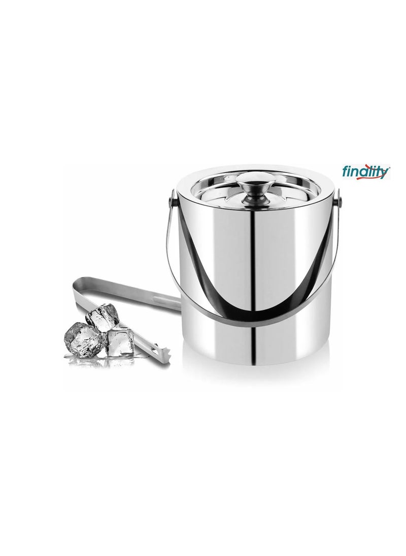 FINALITY finality Stainless Steel Double Walled Insulated Ice Bucket with Lid with Tong Bar Accessories 1 Litre  - Image 3