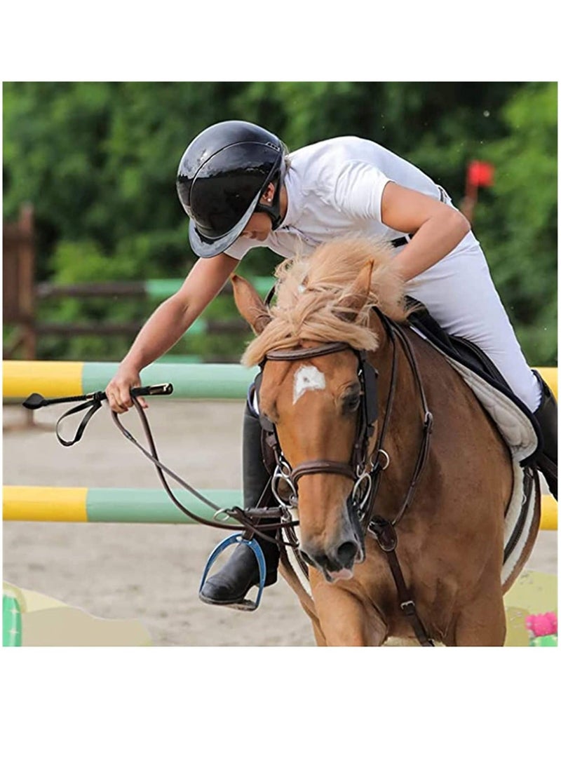 Captaintech Riding Crop for Horse, Black Leather Equestrian Training Tool, 18-Inch Horse Whip with Double Slapper, Premium Quality Equestrianism Horse Riding Crop, Outdoor Training Tool Black - Image 2