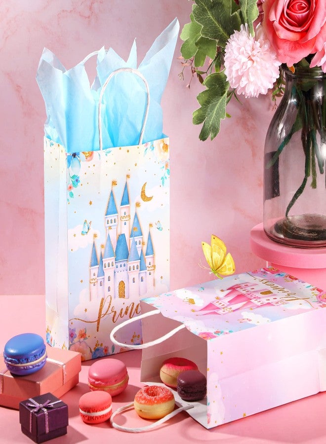 Nezyo 16 Pcs Princess Prince Party Favor Bags Prince Princess Goodie Gift Candy Bags for Birthday Baby Shower Party Favors(Pink and Blue Castle) - Image 3
