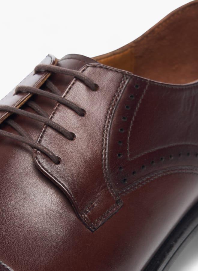 DUCHINI Mens Solid Lace-Up Derby Shoes - Image 4