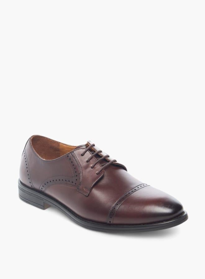 DUCHINI Mens Solid Lace-Up Derby Shoes - Image 1