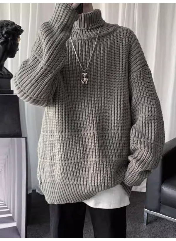 Generic - Mens Plush Deer Wool Pullover Sweater White - Image 1
