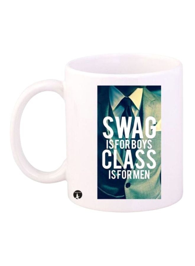 Phrase Printed  Mug White/Blue