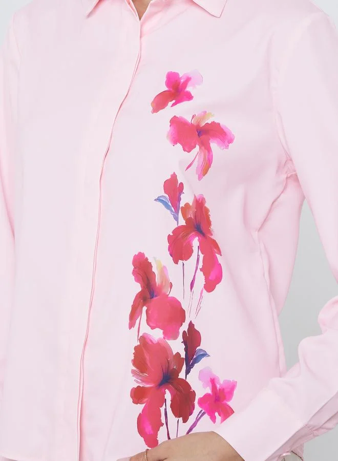 Styli Styli Floral Print Spread Collar Buttoned Shirt