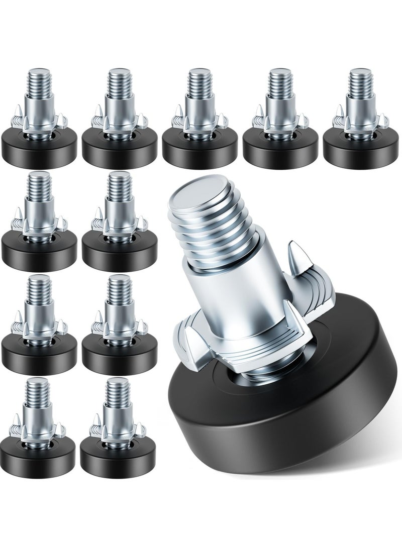 CMGTYYD. مسويات أثاث، أقدام تسوية أثاث مع صواميل على شكل حرف T، 12 قطعة من مسويات قابلة للتعديل بخيوط 1/4 بوصة - 20 UNC، ومسويات أرجل طاولات تُثبّت بالبراغي للطاولات والكراسي وأرجل المقاعد والخزائن. - Image 1