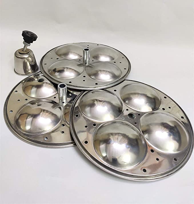 HaRvic HaRvic Idli Stand Stainless Steel 3Rack Idli Plates for 12 Pieces Regular Size Idli Preparation Food Grade Idli Stand3 Plate  - Image 3