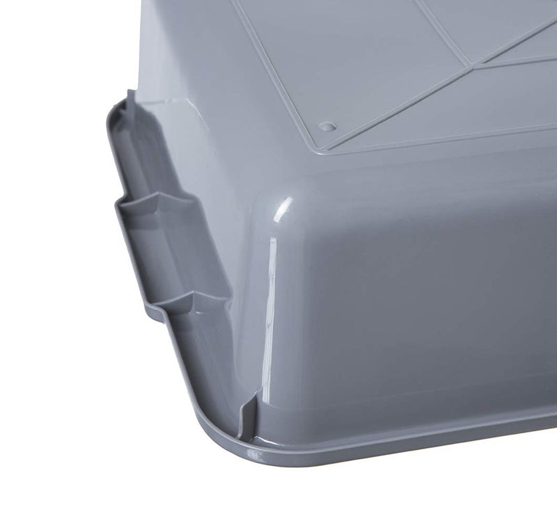 ZHENFAN 4-Pack Commercial Bus Tubs 8L, Grey Plastic Bus Box/Tote, Bus Wash Dish Basin Pans - Image 4