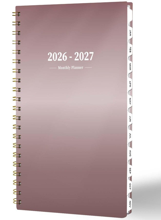 Ymumuda 2026 Monthly Planner - 2 Year Monthly Planner, JAN.2026 to DEC.2027, 8.5" x 11", Large Calendar with Spiral Bound, 24 Coated Tabs,24 Months Perfect for School & Office Schedule, Rose Gold - Image 1