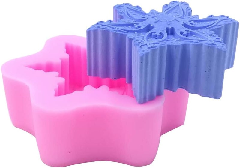 Monqui Christmas Snowflake Silicone Mold for Handmade Soap, Crafts, Candle, Chocolate, Muffins, Ice - Image 2