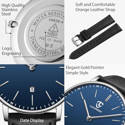 BEN NEVIS Watch, Mens Watch, Minimalist Fashion Simple Wrist Watch Analog Date with Leather Strap - Image 5