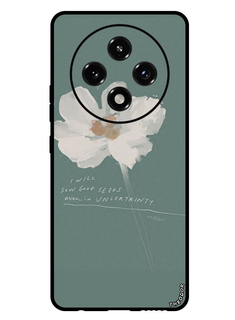 Theodor Protective Case Anti Scratch Shock Proof Bumper Cover For Oppo A3 Pro White Flower (2) - Image 1
