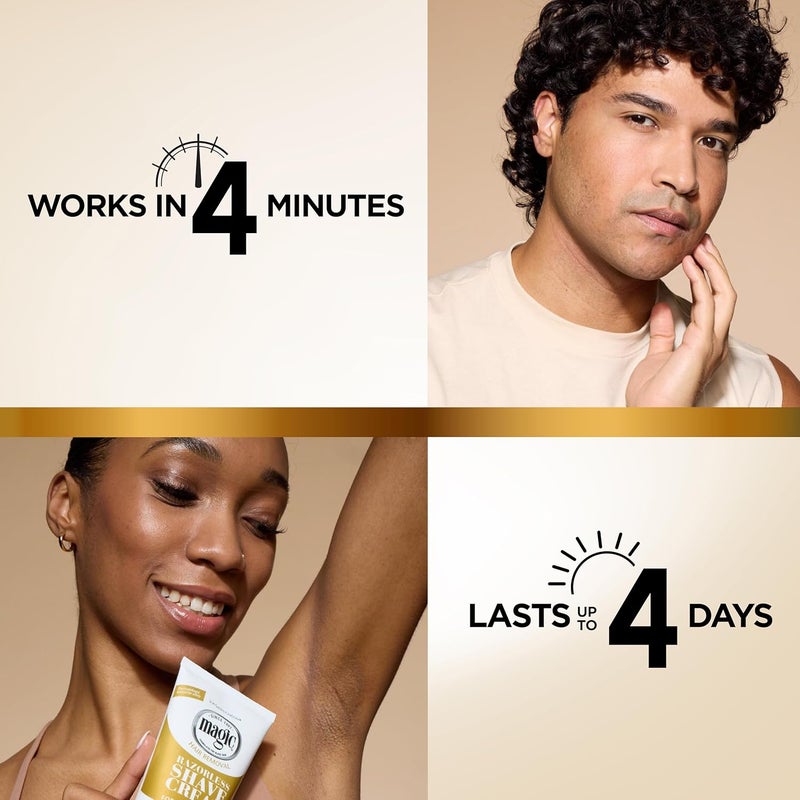 SoftSheen-Carson كريم الحلاقة السحري بدون شفرات من سوفت شين-كارسون - كريم إزالة الشعر للشعر الخشن والمجعد، 6 أونصات - Image 4