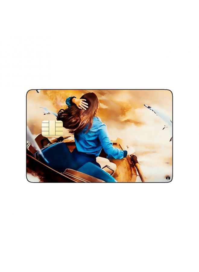 RKN PRINTED BANK CARD STICKER Beautiful Girl Drawing In Boat - Image 2