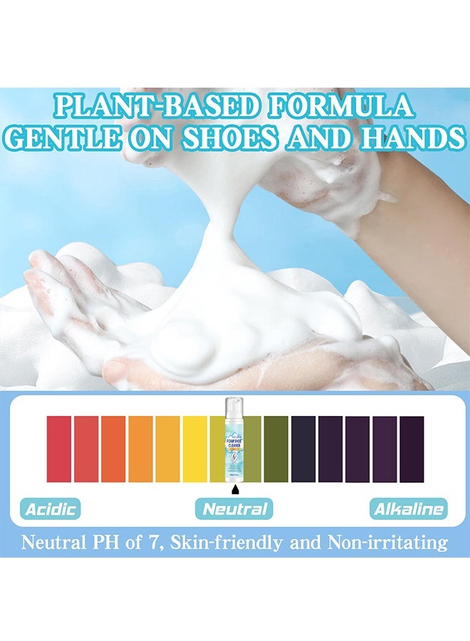 HOMTOPY Foam Shoe Cleaner, White Shoe Cleaner With towel, brush and sponge, Shoe Cleaner Sneakers Kit Removes Dirt And Stain, Sneaker Cleaning Kit For White Shoes, Suede, Leather, Knit, Boots, Canvas, Fabric,100ML - Image 5