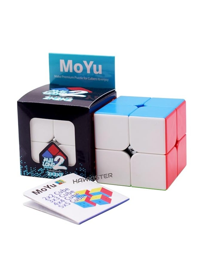 Hawkister MoYu MFJS Meilong 2X2X2 Cube Stickerless High Speed Magic Cube (2X2 MoFang JiaoShi Cubing Classroom), 50mm Size  - Image 1