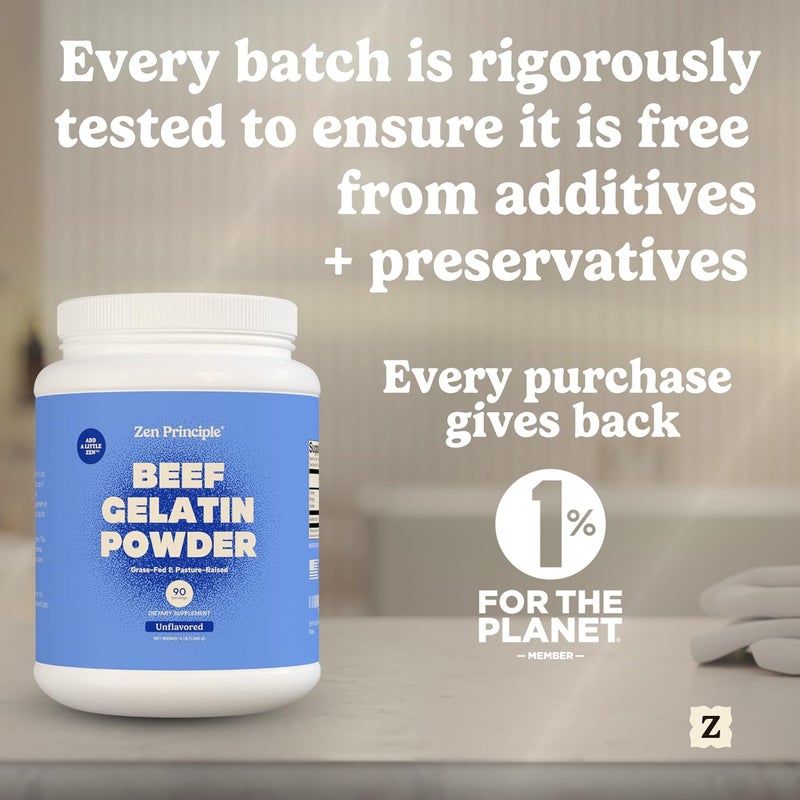 Zen Principle Grass-Fed Beef Gelatin Powder, 3 lb - Unflavored Dietary Supplement for Healthy Hair, Skin, Joints & Nails - Image 4