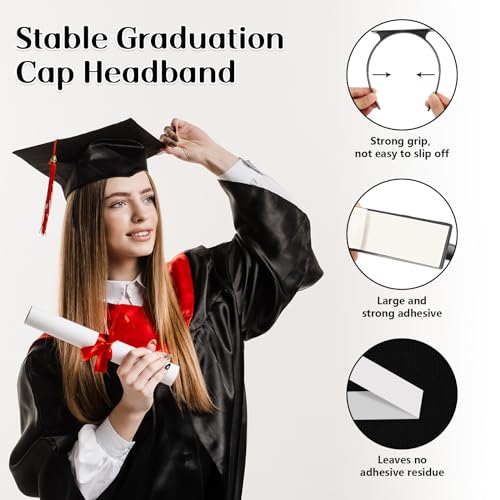 Phoncoo 1 Pack Graduation Cap Headband, Upgrade Grad Cap Headband Insert - Secures Your Graduation Caps and Keeps Hairstyle - Image 2