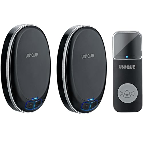 UN1QUE Wireless Door Bell for Home - Small Calling Bell for Office, 1000ft Long Range with 36 Chimes, 100dB Louder Volume, 4 Level Volume, LED Light, IP44 Waterproof (U421) - Image 1