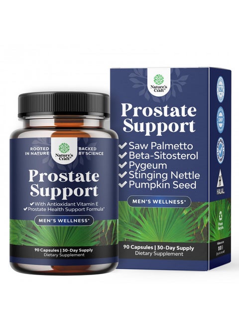 Herbal Prostate Health Supplements for Men - Advanced Prostate Supplements for Men with Beta Sitosterol Selenium Pygeum and Saw Palmetto for Men Prostate Support and Frequent Urination - 90 Capsules