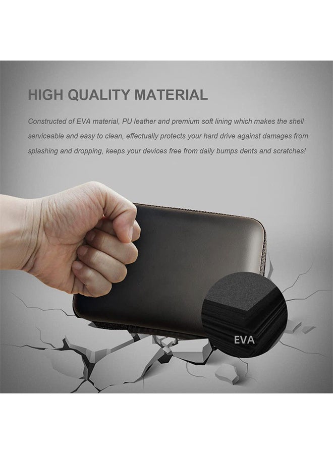 Universal 2.5 Inch Hard Drive Carrying Case, EVA Shockproof Travel Storage Bag, Portable Carry Pouch Organizer Compatible with Western Digital WD Elements, Seagate & Most 2.5 Inch External Hard Drives, Black - Image 4