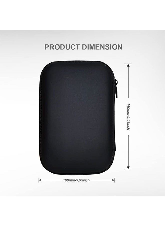 Universal 2.5 Inch Hard Drive Carrying Case, EVA Shockproof Travel Storage Bag, Portable Carry Pouch Organizer Compatible with Western Digital WD Elements, Seagate & Most 2.5 Inch External Hard Drives, Black - Image 3