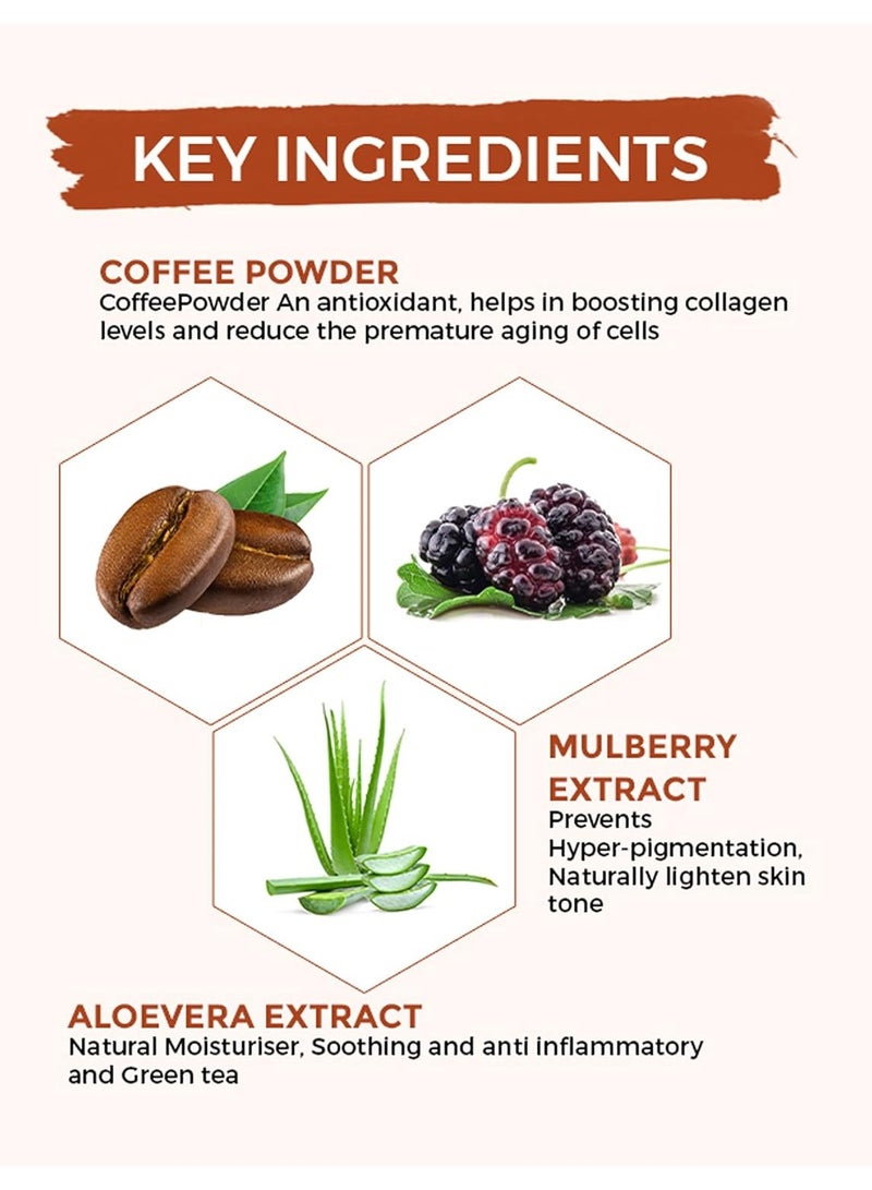 Oshea Herbals Cafeine PRO Coffee Face Mask for Hydrating Nourising Dry Skin Rejuvenating Enriched with Coffee and Seed oil  120 GM - Image 3