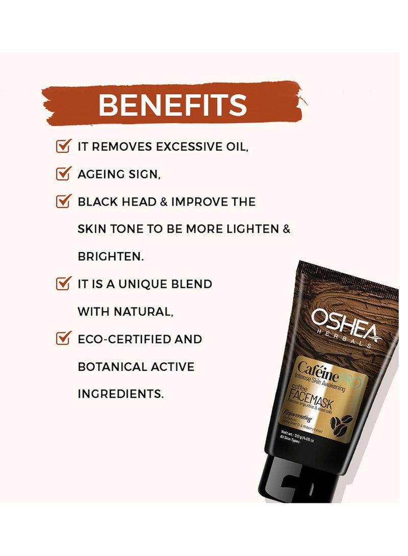 Oshea Herbals Cafeine PRO Coffee Face Mask for Hydrating Nourising Dry Skin Rejuvenating Enriched with Coffee and Seed oil  120 GM - Image 2