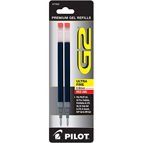 Pilot, G2 Gel Ink Refills, Ultra Fine Point 0.38 mm, Red, Pack of 2 - Image 4