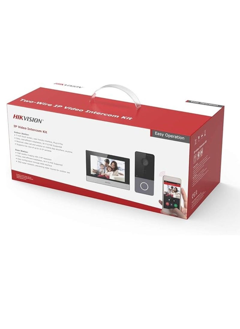 HIKVISION - Hikvision (DS-KIS603-P) WiFi Video Intercom Door Station Bundle, support PoE - Image 1