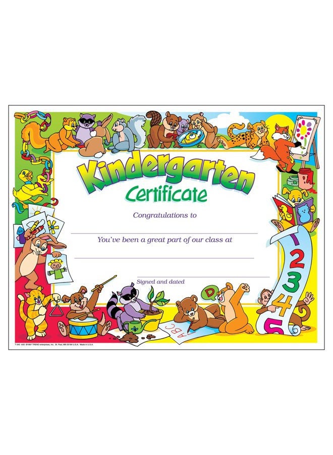 TREND enterprises, Inc. Kindergarten Certificate, 30 ct
