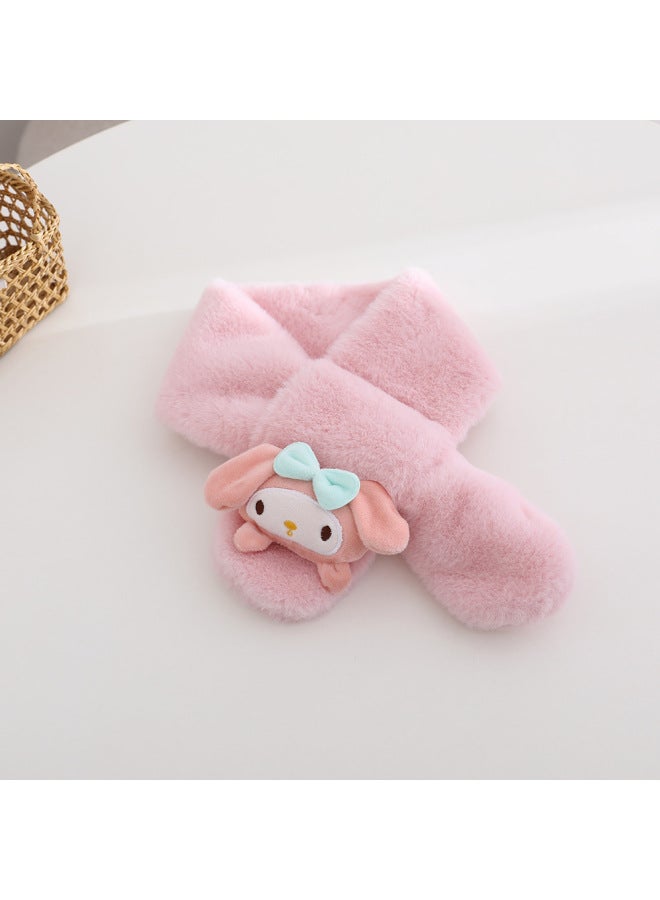 New Children's Scarf Autumn And Winter Plush Baby Scarf Parent-child Imitation Rabbit Fur Scarf Cartoon Scarf Children