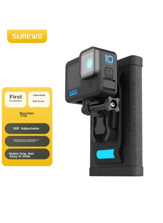 Surewo Compatible With Dji, Gopro, Action 5 Pro, Ace Pro 2 Backpack, Action 4/3 Accessories, Action Camera Mount, Shoulder Strap Clip - Image 1