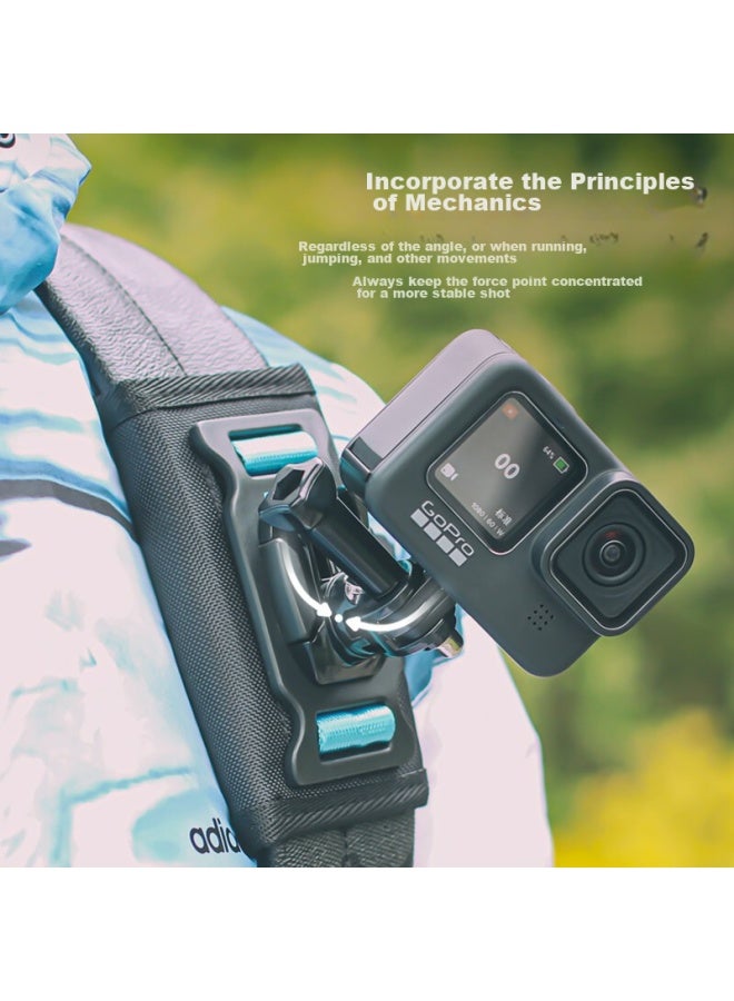 Surewo Compatible With Dji, Gopro, Action 5 Pro, Ace Pro 2 Backpack, Action 4/3 Accessories, Action Camera Mount, Shoulder Strap Clip - Image 3