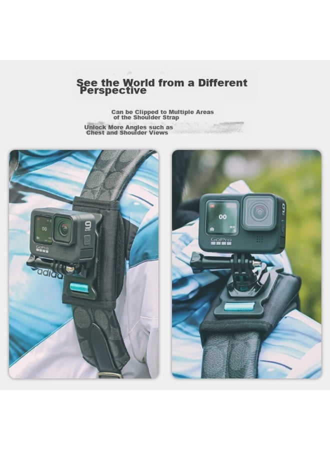 Surewo Compatible With Dji, Gopro, Action 5 Pro, Ace Pro 2 Backpack, Action 4/3 Accessories, Action Camera Mount, Shoulder Strap Clip - Image 4