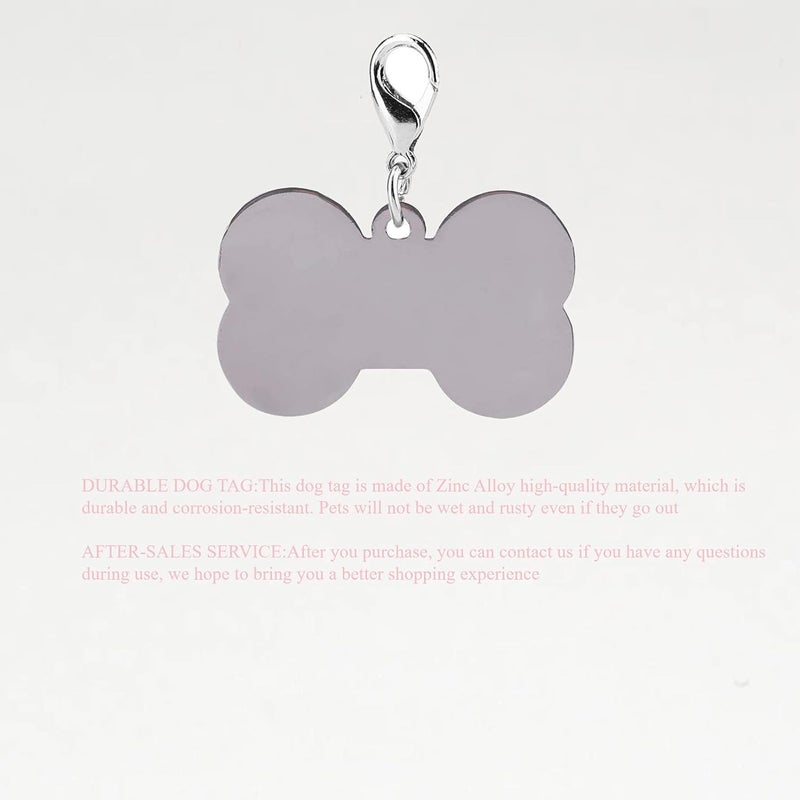 KUIDAMOS 4 Colors Cute Pet Zinc Alloy Tag Bone Shape with Rhinestones Decor Personalized for Dogs and Cats Also as A Keychain - Image 4