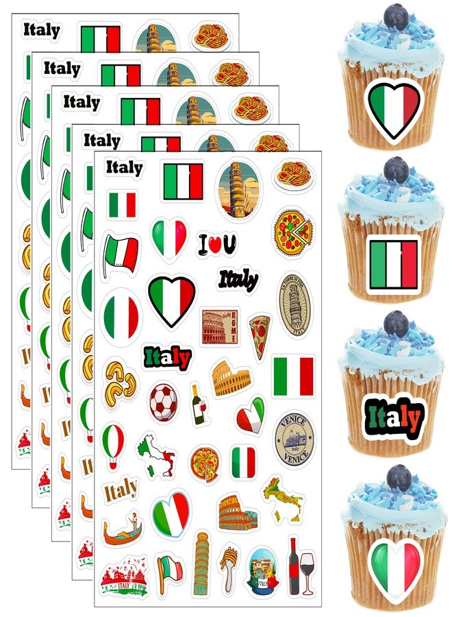 CupaPlay 912 PCS Italy Stickers National Day of Italy Italian Mexico Party Theme Birthday Party Supplies Decorations Favors Containers Letter DIY Sticker Labels Decals - Image 1