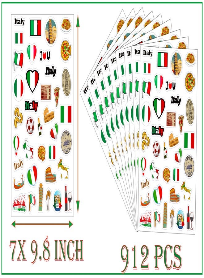 CupaPlay 912 PCS Italy Stickers National Day of Italy Italian Mexico Party Theme Birthday Party Supplies Decorations Favors Containers Letter DIY Sticker Labels Decals - Image 2