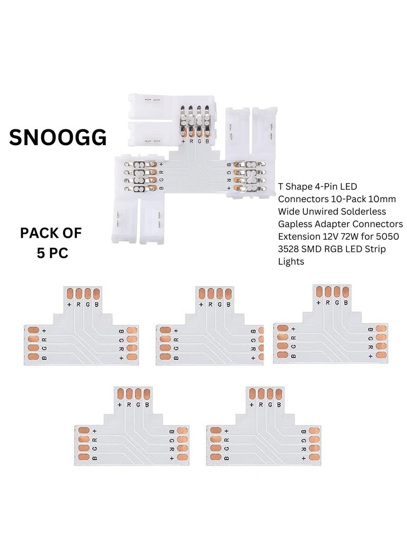 Snoogg SOOOGG 4 core 22 AWG cable with 4 pin connector and 4 pin Needle pin connector 6 inch Solderless for COBSMD 2835 3528 RGB LED Strips Unwired Gapless led strip Adapter Extension  - Image 2