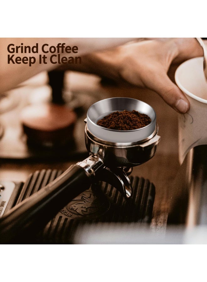 شابية قمع جرعات الإسبريسو المغناطيسي مقاس 58 مم، حلقة جرعات خفيفة الوزن لآلة القهوة مع 4 مغناطيسات، متوافق مع قمع جرعات الإسبريسو بالفلتر (فضي) - Image 5