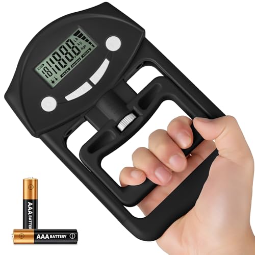 KYTO Grip Strength Tester, Hand Grip Dynamometer, Electronic Hand Grip Strength Tester Grip Strengthener Hand Exerciser Meter Digital Hand Grip Training Gauge 220 Lbs / 99 Kgs for Sports, School, Office and Home Use - Image 1