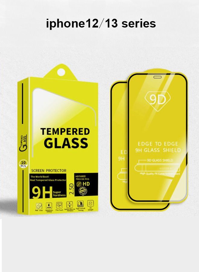 NIBEMINENT 10-Piece Mobile Phone Tempered Film Full Screen 9D Screen Protector Suitable For Apple iPhone 12/13  - Image 1