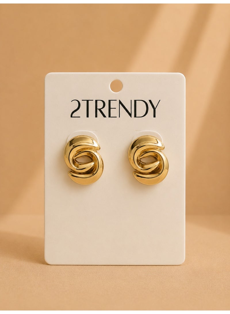 Gold-Tone Knot Stud Earrings for Women
