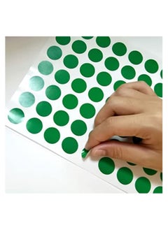 Generic Green Round Adhesive Stickers for Writing Letters and Symbols, Suitable for Classrooms and Offices, Size 1 cm, 1050 Pieces, Green Color Printed by Up to Date Egypt 01222143812  - Image 1