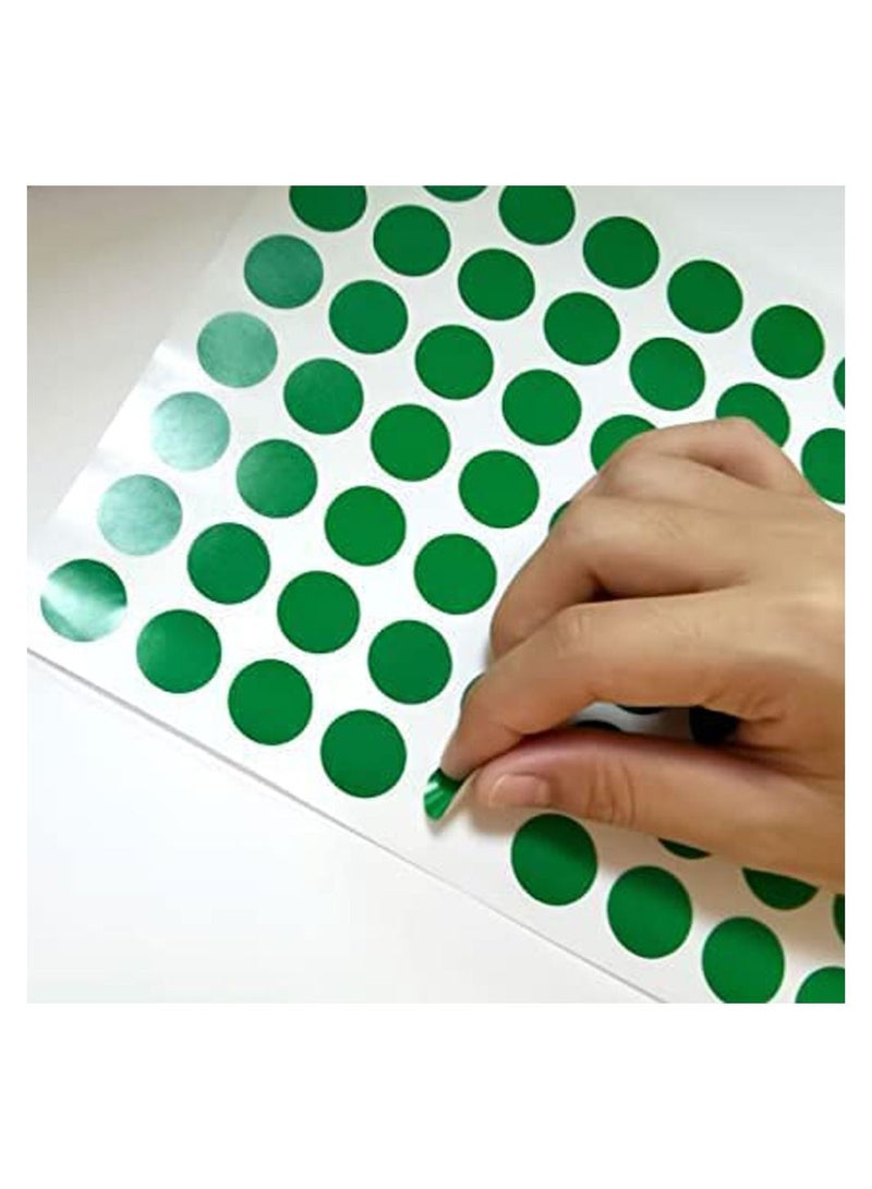 Green Round Adhesive Stickers for Writing Letters and Symbols, Suitable for Classrooms and Offices, Size 1 cm, 1050 Pieces, Green Color Printed by Up to Date Egypt 01222143812 - Image 1