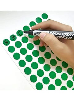 Generic Green Round Adhesive Stickers for Writing Letters and Symbols, Suitable for Classrooms and Offices, Size 1 cm, 1050 Pieces, Green Color Printed by Up to Date Egypt 01222143812  - Image 2