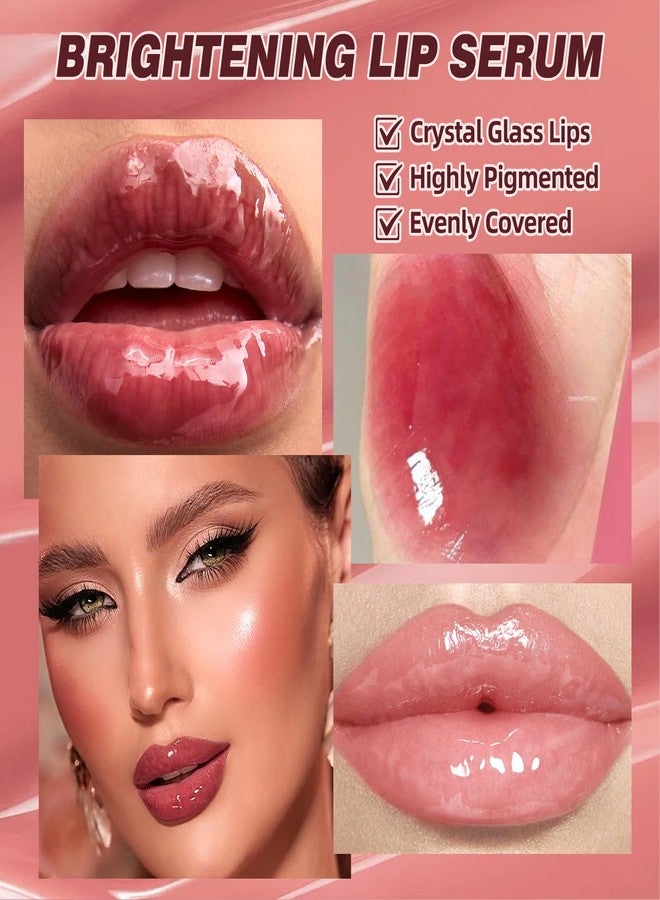 KTouler 3Pcs Peptide Lip Gloss Serum Set,Brightening Hydrating Pink Red Shimmer Clear Lip Gloss for Women,Glossy Finish - Image 5
