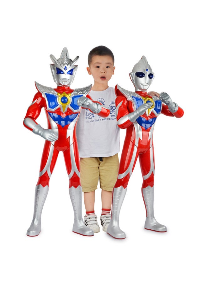 Children's Large Ottoman Toy Figure Salty Egg Superman Stall Sound And Light Tyro Men's Hand Model Toy-Color:Gift Bag (accessories) - Image 5