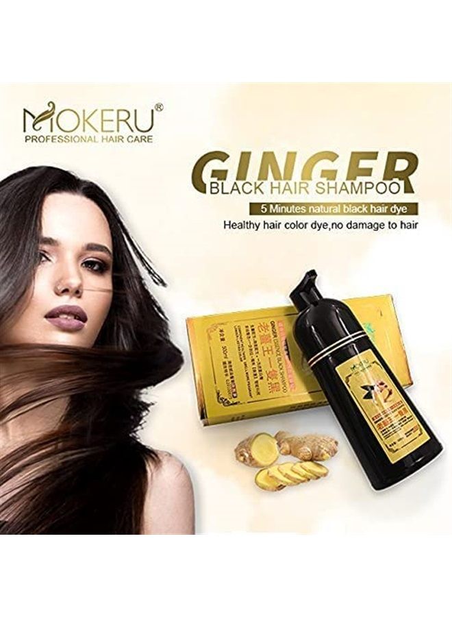 maani MOKERU GINGER BLACK Professional Oil Hair Dye Color Shampoo 500 ML: Instant Fast Acting Long Lasting Hair Color Shampoo for Gray Hair Magic Hair Dye Shampoo Colors Hair in Minutes–Long Lasting - Image 2