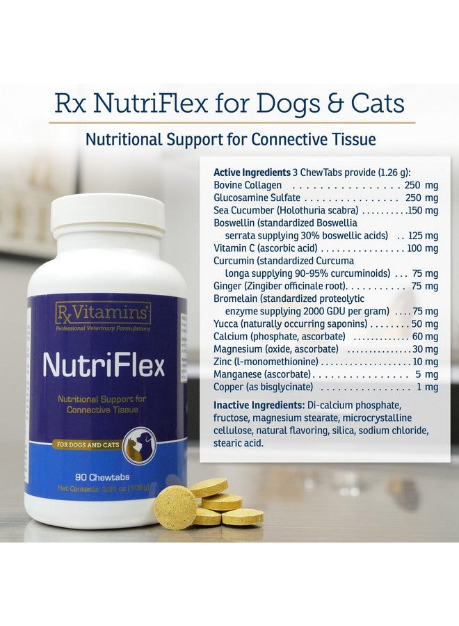 ركس فيتامينز فيتامينات نيوتريفليكس للقطط والكلاب - جلوكوزامين مكمل غذائي للورك والمفاصل للكلاب - مع الكولاجين البقري والكوندرويتين - لتخفيف آلام المفاصل ومضاد للالتهابات للكلاب - كبد البقر (90 قرصًا للمضغ) - Image 5